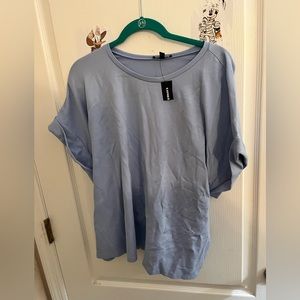 Express Powder Blue Blouse with Tie Back